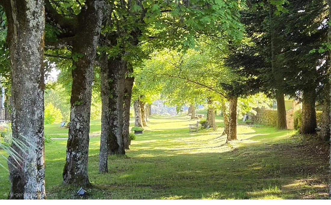 L'allée d'arbres du parc
